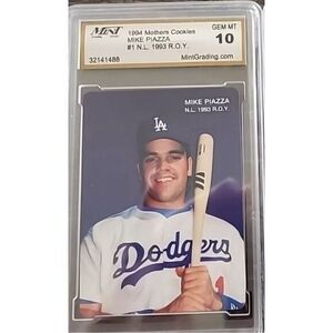 1994 Mothers Cookies Promo Mike Piazza 1993 NL ROY‎ #1 MGS GEM MT 10 Dodgers